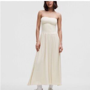 Strapless Cream Maxi Dress - Elegant Everyday Style